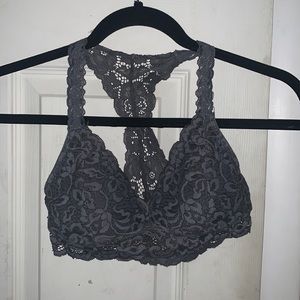 Grey Lace Padded Bralette